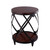 26.5" Chestnut Brown and Black Rustic Drum End Table - IMAGE 1