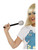 35" Silver Glitter Unisex Adult Halloween Popstar Microphone Costume Accessory - One Size - IMAGE 1