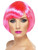 26" Neon Pink Short Bob with Fringe Women Adult Halloween Babe Wig Costume Accessory - One Size - IMAGE 1