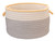 18" Shadow Gray and Yellow Modern Round Braided Storage Basket - IMAGE 1