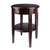 22.25" Walnut Round End Table with Drawer and Shelf - IMAGE 1