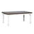 56” White and Brown Solid Handcrafted Hardwood Large Rectangular Extendable Dining Table - IMAGE 1
