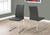 Set of 2 Gray and Silver Contemporary Upholstered Dining Chairs 38" - IMAGE 4