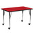 60" Rectangular Red Activity Table with Standard Height Adjustable Legs and Locking Casters - IMAGE 1