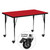 60" Rectangular Red Activity Table with Standard Height Adjustable Legs and Locking Casters - IMAGE 3