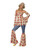 49" Orange and Yellow 1970's Style Vintage Hippy Women Adult Halloween Costume - Large - IMAGE 1