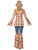 49" Orange and Yellow 1970's Style Vintage Hippy Women Adult Halloween Costume - Large - IMAGE 3