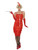 44" Red Flapper Women Adult Halloween Costume with Headband and Gloves - Large - IMAGE 1