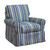 36” Blue and Green Beach Striped Fabric Slipcovered Swivel Rocking Chair - IMAGE 2
