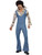 49" Blue and White Groovy Dancer Men Adult Halloween Costume - Medium - IMAGE 1