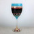 Set of 2 Black and Blue Mosaic Chalkboard Hand Painted Wine Drinking Glasses 8" - IMAGE 2