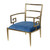 33.5" Gold and Blue Contemporary Style Accent Chair - IMAGE 1