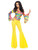 49" Yellow and Violet 1970's Style Groovy Babe Women Adult Halloween Costume - Medium - IMAGE 3