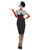 40" Black and White Evil Madame Women Adult Halloween Costume - Small - IMAGE 1