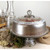 13" Silver Pewter Vine Hand Painted Glass Convertible Cake and Pie Dessert Dome - IMAGE 5