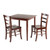 3-Piece Brown Contemporary Square Dining Table with Chairs 29" - IMAGE 1