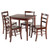Set of 5 Groveland Antique Walnut Solid Wood Square Dining Table with 4 Chairs 29.5” - IMAGE 1