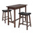 3-Piece Brown Contemporary Breakfast Table Set - Black Cushion Stools - IMAGE 1