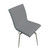 Set of 2 Stainless Steel and Gray Faux Fabric Dining Chair 34.25” - IMAGE 3