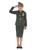 49" Khaki Green and Gold Army Girl Child Halloween Costume - Large - IMAGE 1