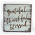7.75" Brown and Blue Square Rustic Wooden "Grateful, Thankful, and Blessed" Decorative Sign - IMAGE 1