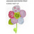 7.5" Green and Pink Contemporary Flower Wall Hook - IMAGE 1