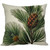 18" Green Pine Cone and Bough Square Christmas Throw Pillow Cover - IMAGE 1