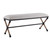 48" Pale Gray and Black Upholstered Accent Bench - IMAGE 1