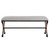 48" Pale Gray and Black Upholstered Accent Bench - IMAGE 2
