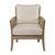 33" Encore Natural Hardwood Armchair with Cane Sides and Off White Cushions - IMAGE 1