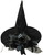 Black Witch Hat with Black Flower Women Adult Halloween Costume Accessory - One Size - IMAGE 1