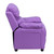 28" Lavender Purple Deluxe Padded Contemporary Kids Recliner with Storage Arms - IMAGE 2