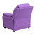 28" Lavender Purple Deluxe Padded Contemporary Kids Recliner with Storage Arms - IMAGE 3