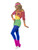 40" Blue and Yellow 1980's Style Physical Party Women Adult Halloween Costume - Small - IMAGE 2