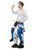 45" Black and Blue Piggyback Cow Funny Checkered Men Adult Halloween Costume - IMAGE 2