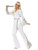 42" White and Silver 1970's Style Disco Women Adult Halloween Costume - Large - IMAGE 1