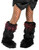Black and Red Funky Fur Girl Child Halloween Boot Covers Costume Accessory - One Size - IMAGE 1