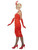 44" Red Flapper Women Adult Halloween Costume with Headband and Gloves - Small - IMAGE 2