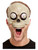 Half Face Crazy Eyes Unisex Adult Halloween Skeleton Mask Costume Accessory - One Size - IMAGE 1