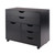 30.75" Black 3 Section Mobile Filing Cabinet - IMAGE 1