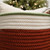 16" Red and White Striped Round Braided Christmas Basket - IMAGE 4