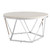 33" White and Silver Contemporary Round Top Coffee Table - IMAGE 2