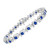 Women's Sterling Silver Blue Sapphire and Diamond S-Link Tennis Bracelet - IMAGE 4