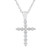 Women's Sterling Silver Lab-Grown Diamond Cross Pendant Necklace - IMAGE 1