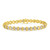 10K Yellow Gold Plated Sterling Silver Round Diamond "X" Shaped Link Bracelet - IMAGE 1