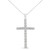 Women's Sterling Silver Cross Diamond Pendant Necklace - IMAGE 1