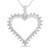 Women's Sterling Silver Diamond Open Heart Pendant Necklace - IMAGE 1