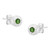 Women's Sterling Silver Green Diamond Stud Earrings - IMAGE 1