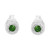 Women's Sterling Silver Green Diamond Stud Earrings - IMAGE 4