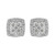Women's Sterling Silver Diamond Square Shaped Stud Earrings - IMAGE 1